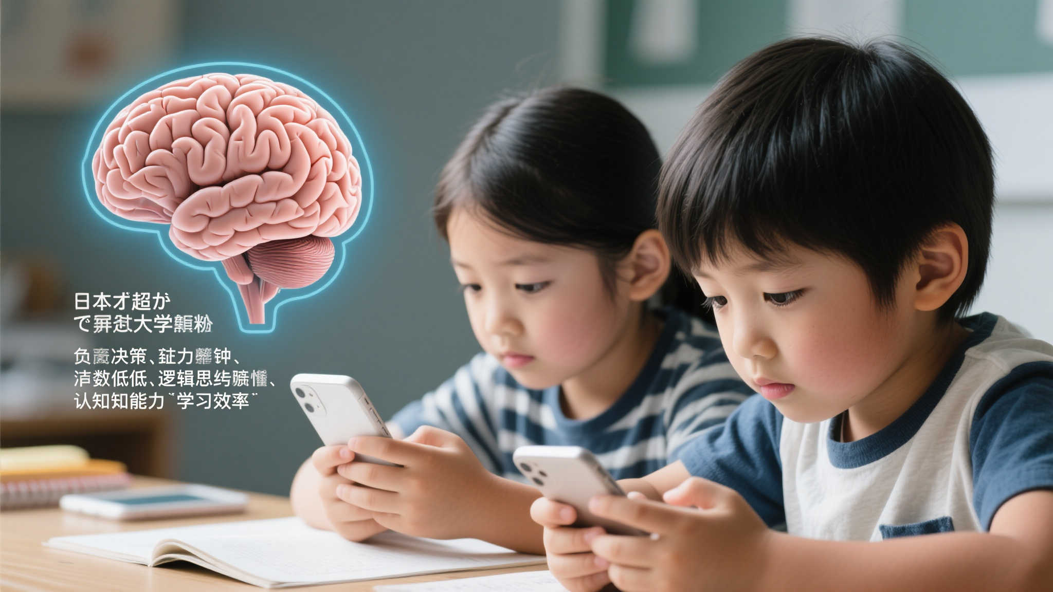 日本研究警示:手机可能损害儿童学习能力并影响大脑发育! 根据日本多所大学联合开展的一项长期跟踪研